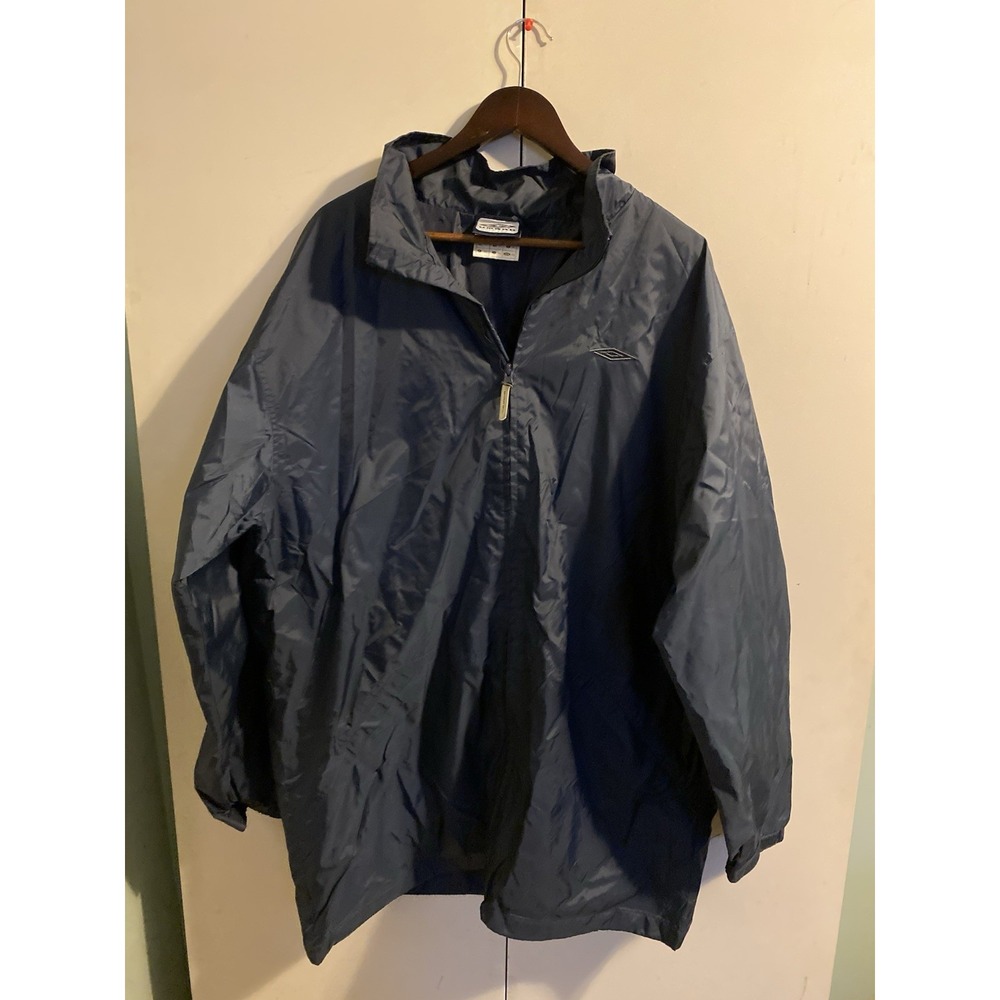 Vintage Umbro Windbreaker Jacket Mens XXL Full Zip Navy Blue Lightweight 2000s
